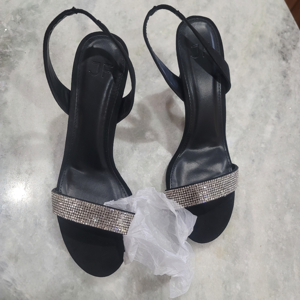 Black sling back heels 8.5